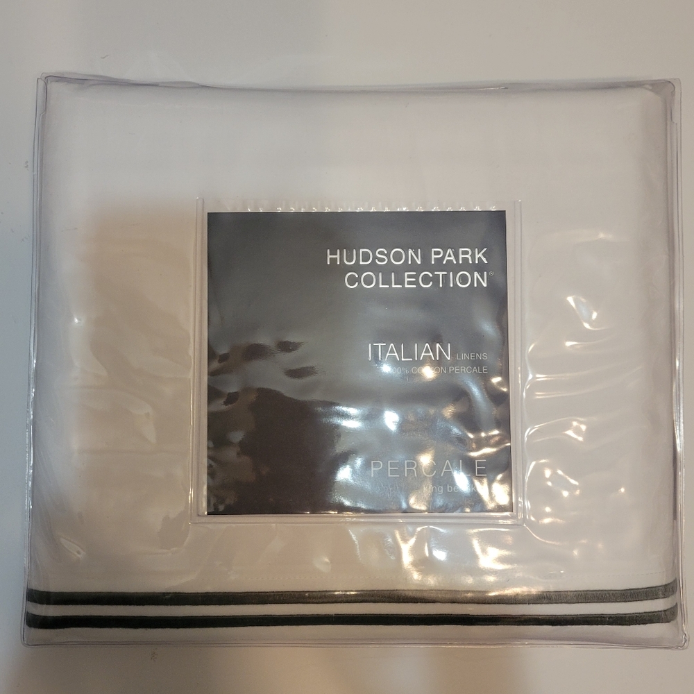 Hudson Park Italian Percale Bedskirt Dark Gray Double Merrow Stitching King